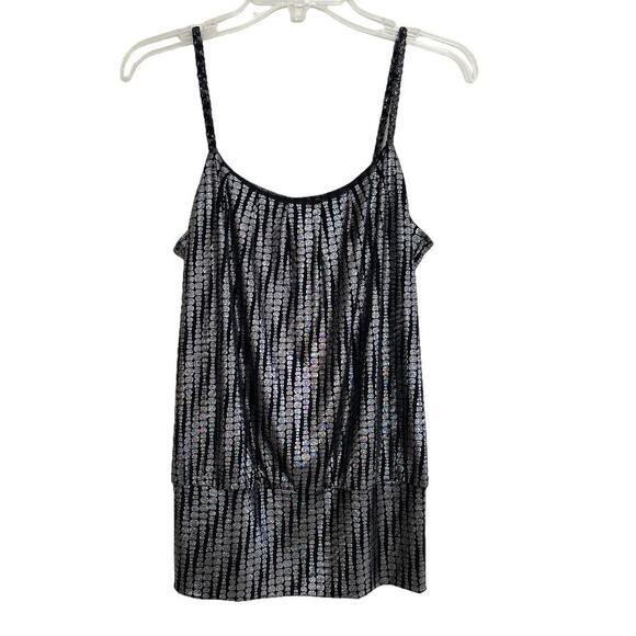 INC Tank in Black & Silver Braded Straps Size‎ Small - Picture 1 of 7